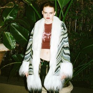 Gorgeous Urban Outfitters psychedelic Penny Lane inspired faux fur Afghan coat!
